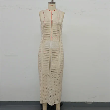 Breeze Away Boho Crochet Maxi Dress with Open Weave - Image 15