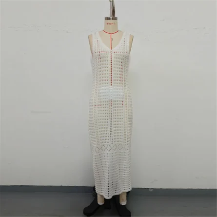Breeze Away Boho Crochet Maxi Dress with Open Weave - Image 11