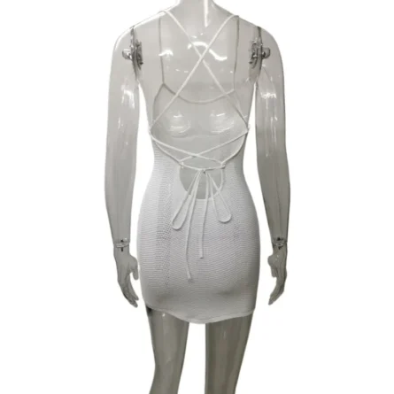 Heatwave Goddess Crochet Cover Up Mini Dress - Image 6