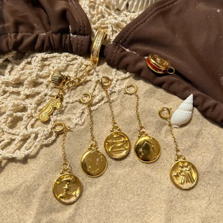 Zodiac Signs Bikini Charms – Gold Waterproof Beach Jewelry - Image 4