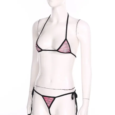 Pink Heart Mesh Sheer Thong Bikini Set - Image 19