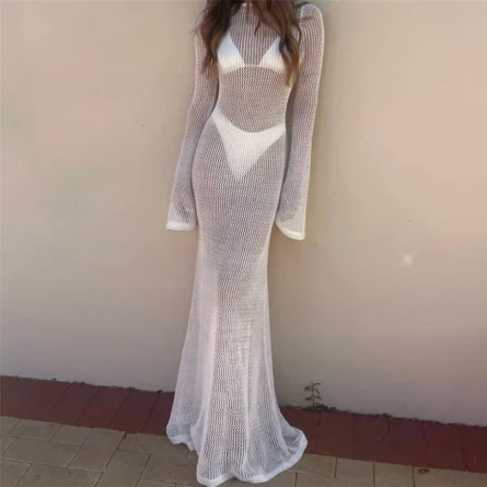 Sienna Breeze Long Sleeve Crochet Maxi Dress – Bild 5