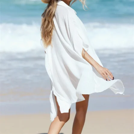 Breezy Coast Beach Cover Up Shirt Dress – Bild 5