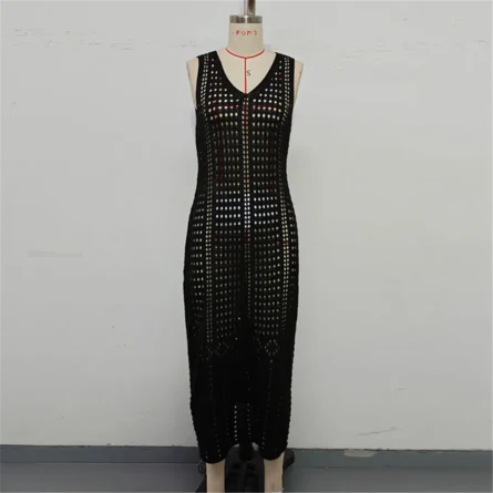 Breeze Away Boho Crochet Maxi Dress with Open Weave - Image 13