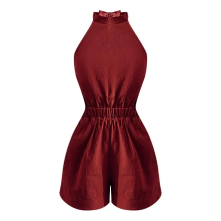 Halter Neck tie Back Romper – Bild 5