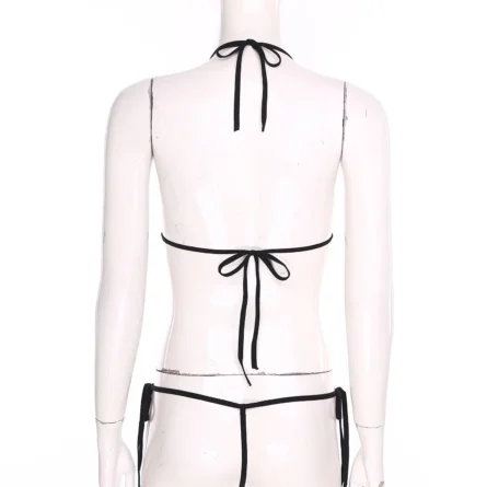 Pink Heart Mesh Sheer Thong Bikini Set - Image 5