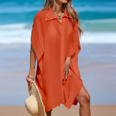 Breezy Coast Beach Cover Up Shirt Dress – Bild 16
