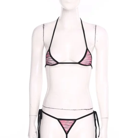 Pink Heart Mesh Sheer Thong Bikini Set - Image 20