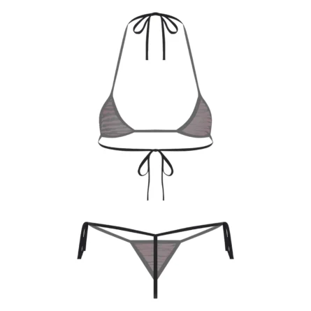 Pink Heart Mesh Sheer Thong Bikini Set - Image 18