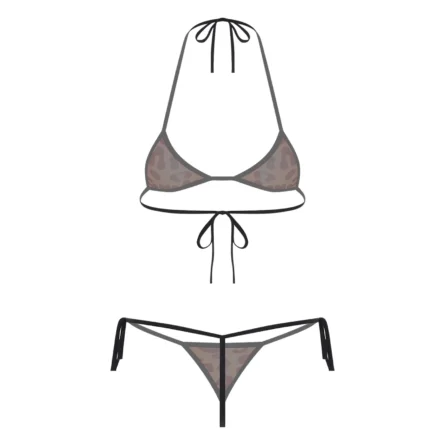 Pink Heart Mesh Sheer Thong Bikini Set - Image 13