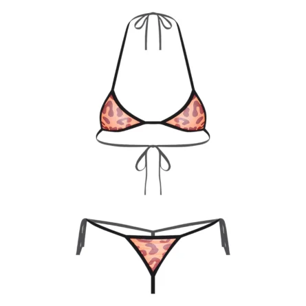 Pink Heart Mesh Sheer Thong Bikini Set - Image 11