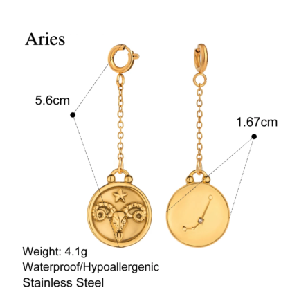 Zodiac Signs Bikini Charms – Gold Waterproof Beach Jewelry - Image 19
