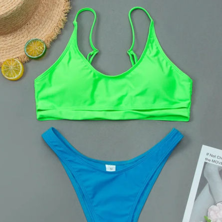 Neon Edge Cut-Out Underboob Bikini Set - Image 5