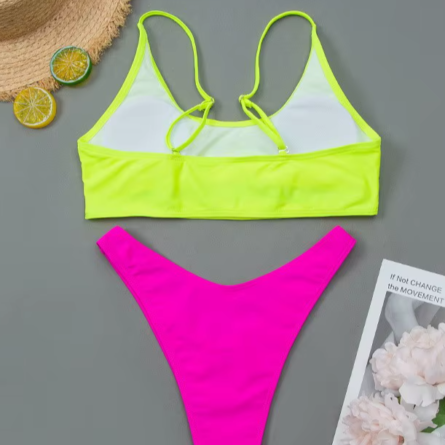 Neon Edge Cut-Out Underboob Bikini Set - Image 7