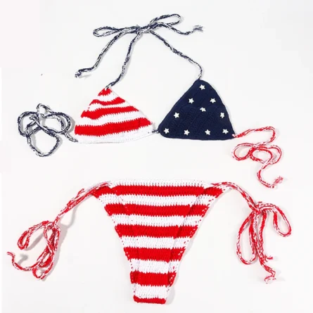 Star-Spangled Celebration Handmade Crochet Bikini - Image 4