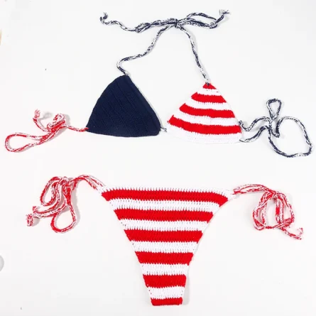 Star-Spangled Celebration Handmade Crochet Bikini - Image 5