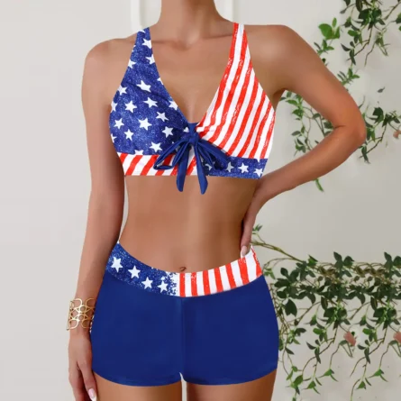 Bayside Celebration American Flag Bikini with Boy Shorts - Image 3
