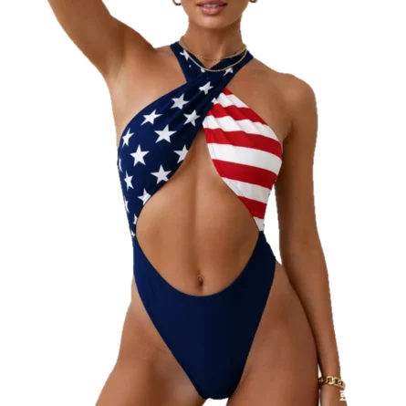 Liberty Halter Cut Out One-Piece Swimsuit - Image 4