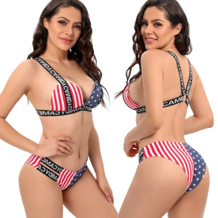 Sporty Americana Bikini Set with Crossback – Bild 6