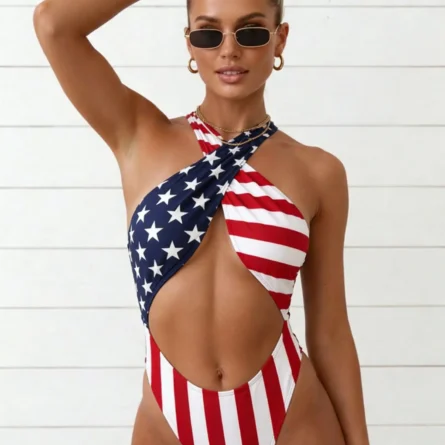 Liberty Halter Cut Out One-Piece Swimsuit - Image 6