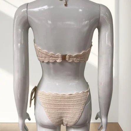 Sunlit Stroll Handmade Crochet Bikini Set with Flower Detail - Image 9
