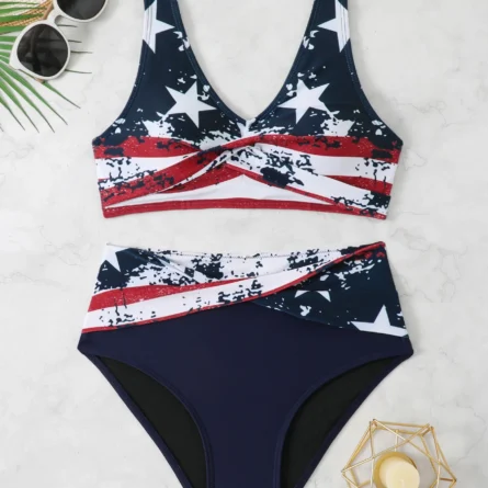 Stars Unleashed Modest Bikini Set with Lace-Up Back - Image 7