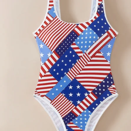 Stars Unite American Flag One-Piece Swimsuit - Image 3