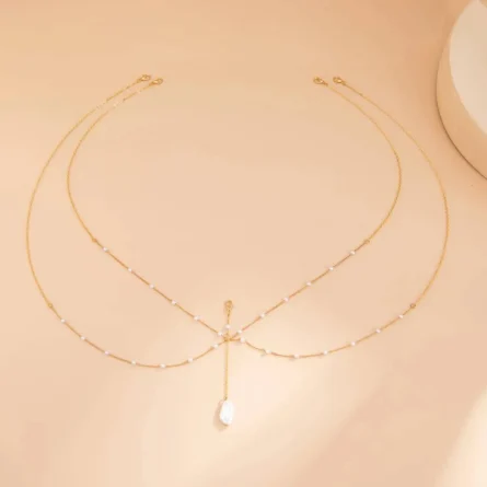 Luna's Charm Gold Pearl Body Chain with Pendant Detail - Image 11