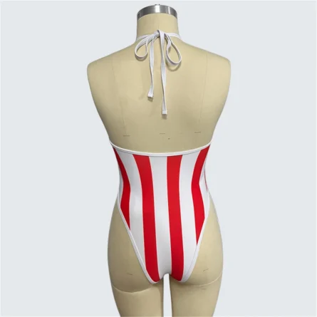 Born to Shine 4th of July High-Leg Swimsuit with Halter Straps - Image 8
