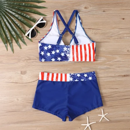 Bayside Celebration American Flag Bikini with Boy Shorts - Image 5