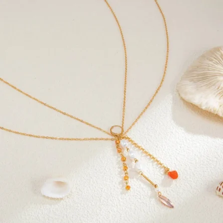 Luna's Charm Gold Pearl Body Chain with Pendant Detail - Image 9