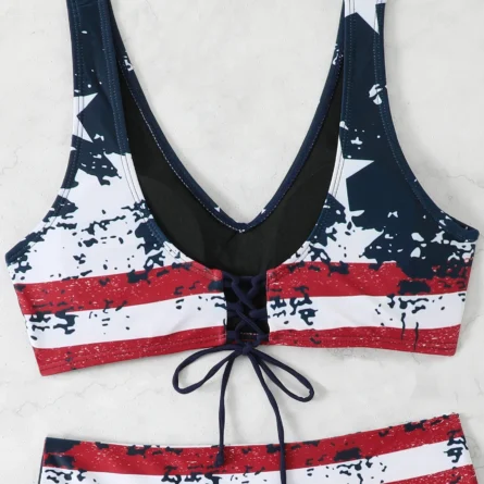 Stars Unleashed Modest Bikini Set with Lace-Up Back - Image 6