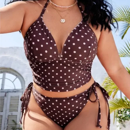 Playful Kiss Plus Size Polka Dot Bikini Set - Image 2