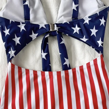 Spangled Dream Tie-Front Patriotic One-Piece Swimsuit - Image 6