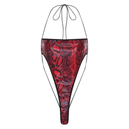 Fierce Heat PU Leather Thong Bodysuit - Image 4