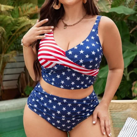 Resort Ready Plus Size American Flag Bikini Set with Adjustable Straps - Image 6