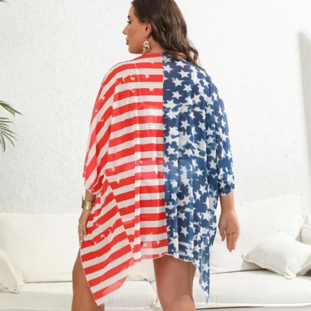 Patriot Breeze Plus Size Beach Cover Up - Image 5