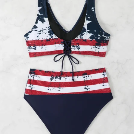 Stars Unleashed Modest Bikini Set with Lace-Up Back - Image 12