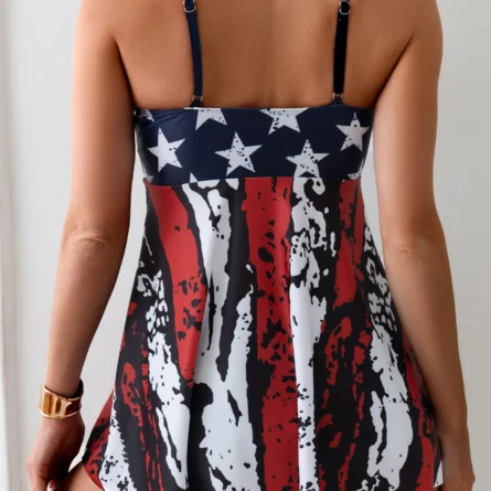 Stars Path Strappy USA Flag Tankini - Image 2