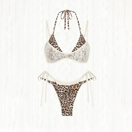 Ocean Safari Leopard Print Lace Bikini Set - Image 2
