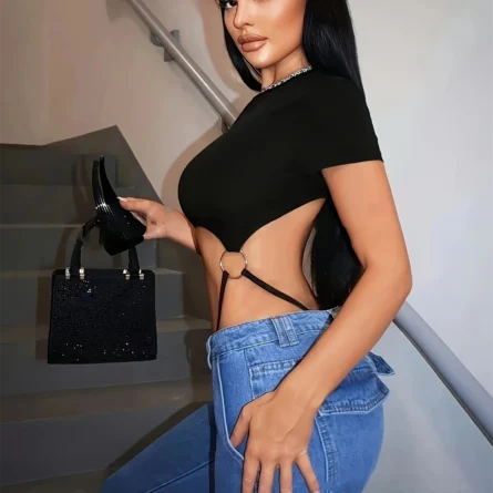 After Dark Bodysuit with Ring Detail - Image 3