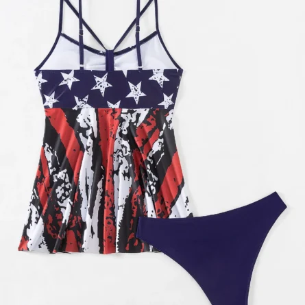 Stars Path Strappy USA Flag Tankini - Image 6