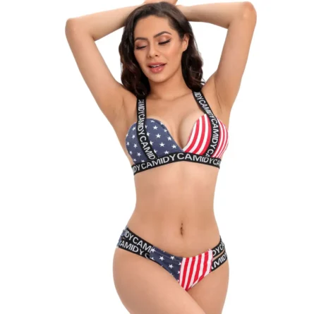 Sporty Americana Bikini Set with Crossback – Bild 5