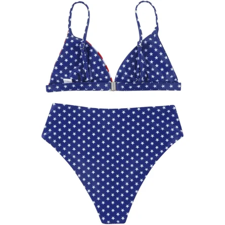 Stars & Stripes High-Waist American Flag Bikini Set - Image 5