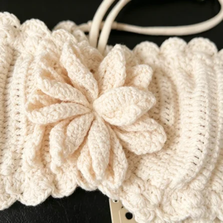 Sunlit Stroll Handmade Crochet Bikini Set with Flower Detail - Image 5