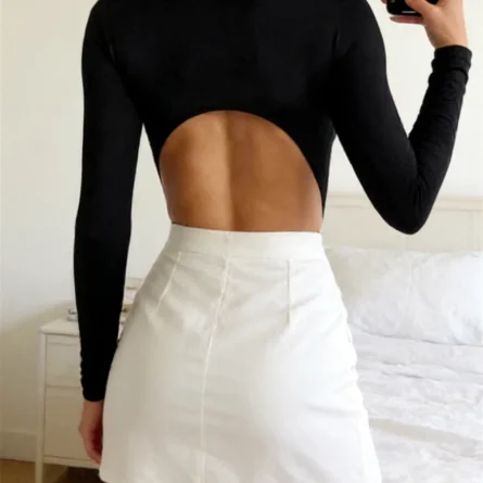 Noir Strap Long Sleeve Bodysuit - Image 3