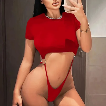 After Dark Bodysuit with Ring Detail - Image 6