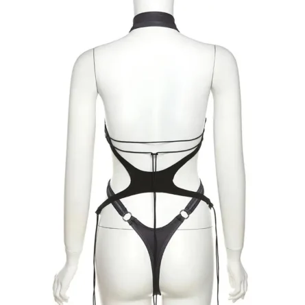Fast Lane Zip Cut Out Thong Bodysuit - Image 11