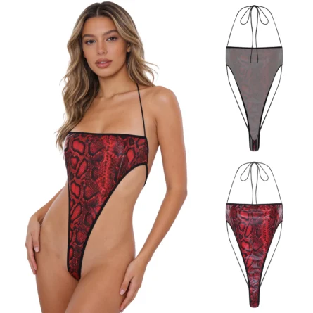 Fierce Heat PU Leather Thong Bodysuit - Image 3