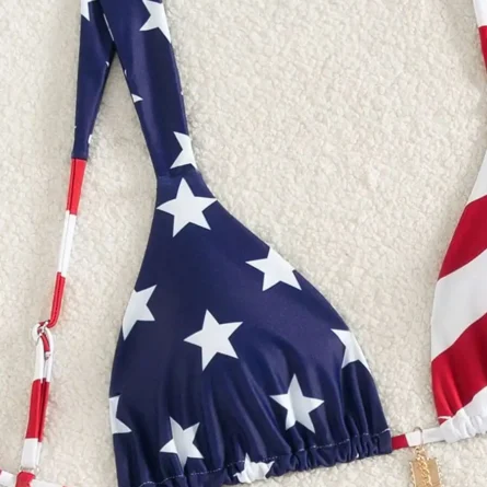 Stars Unite Triangle American Flag Bikini Set - Image 3